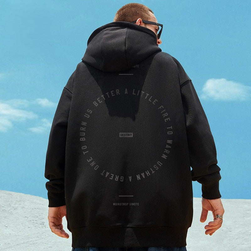 【OUTLET/即納】ヒップホッププリントルーズ長袖パーカー U1956