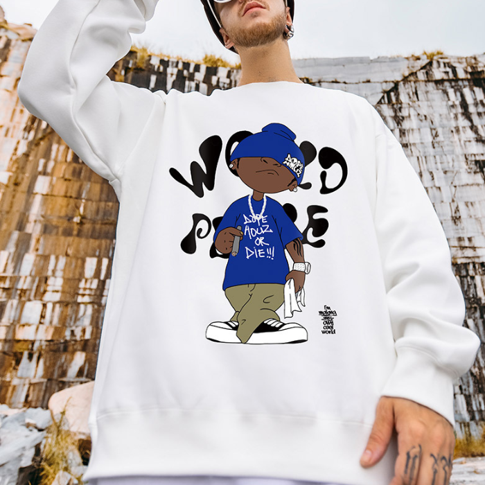 ヒップホップキャラクター長袖スウェット U1905