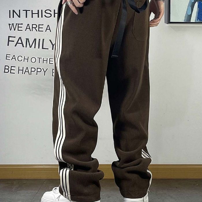 ストライプベルベットドローストリングスウェットパンツ U1987