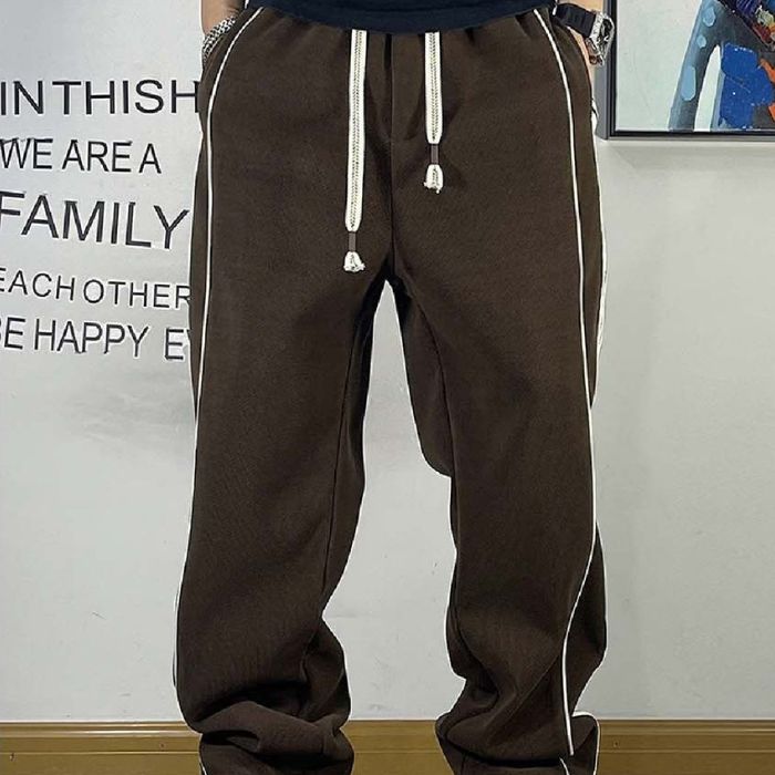 ストライプベルベットドローストリングスウェットパンツ U1987