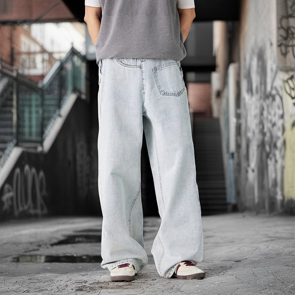 アシンメトリーサイドジップデニムパンツ U2363
