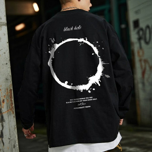 ブラックホール長袖Tシャツ U1684