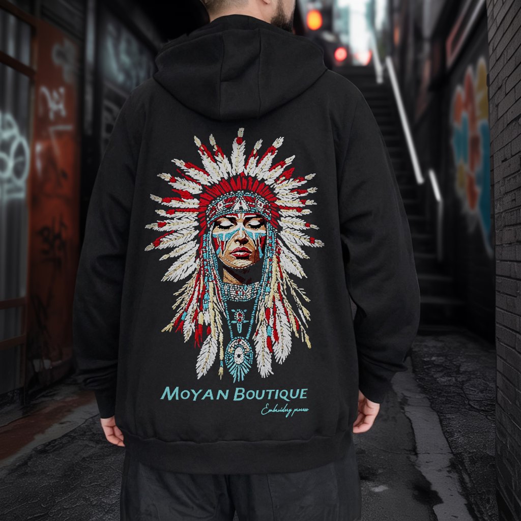 ボールドフェザーバックプリントパーカー U2387