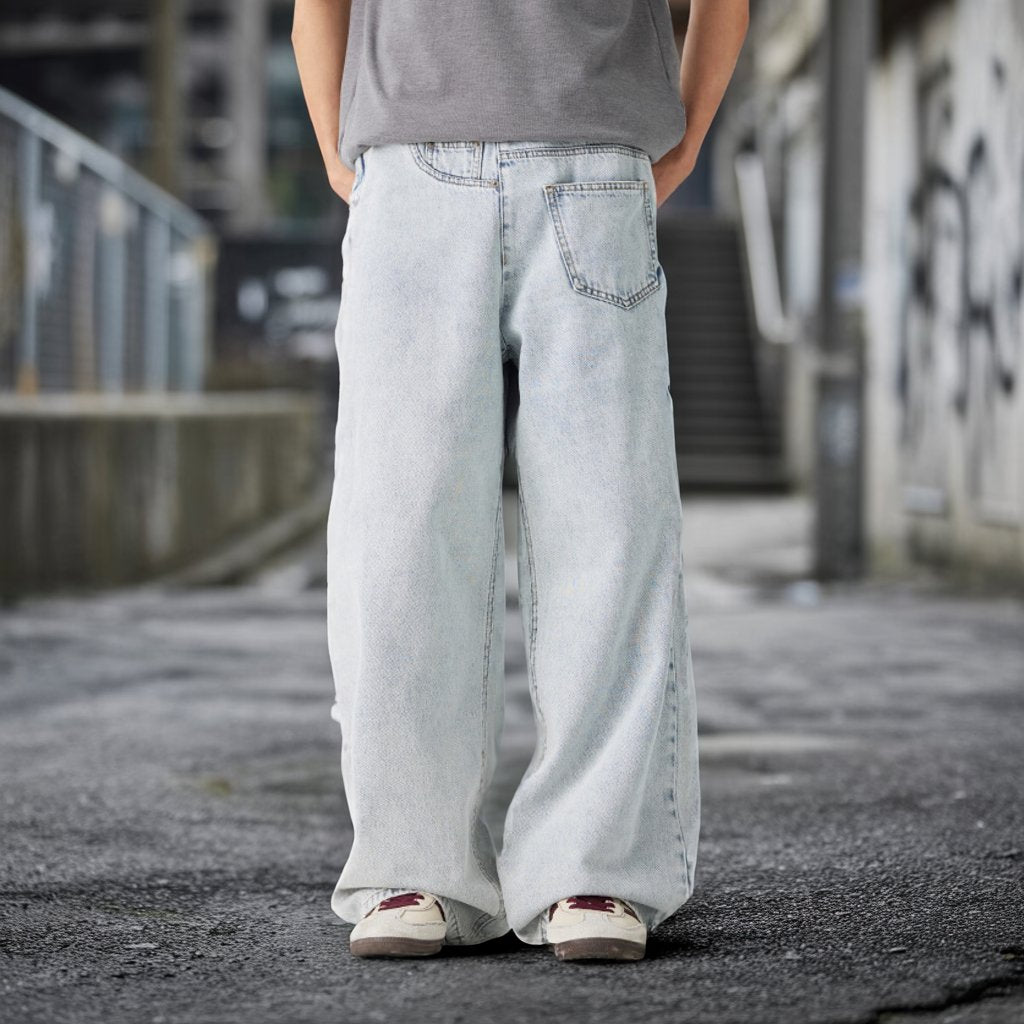 アシンメトリーサイドジップデニムパンツ U2363