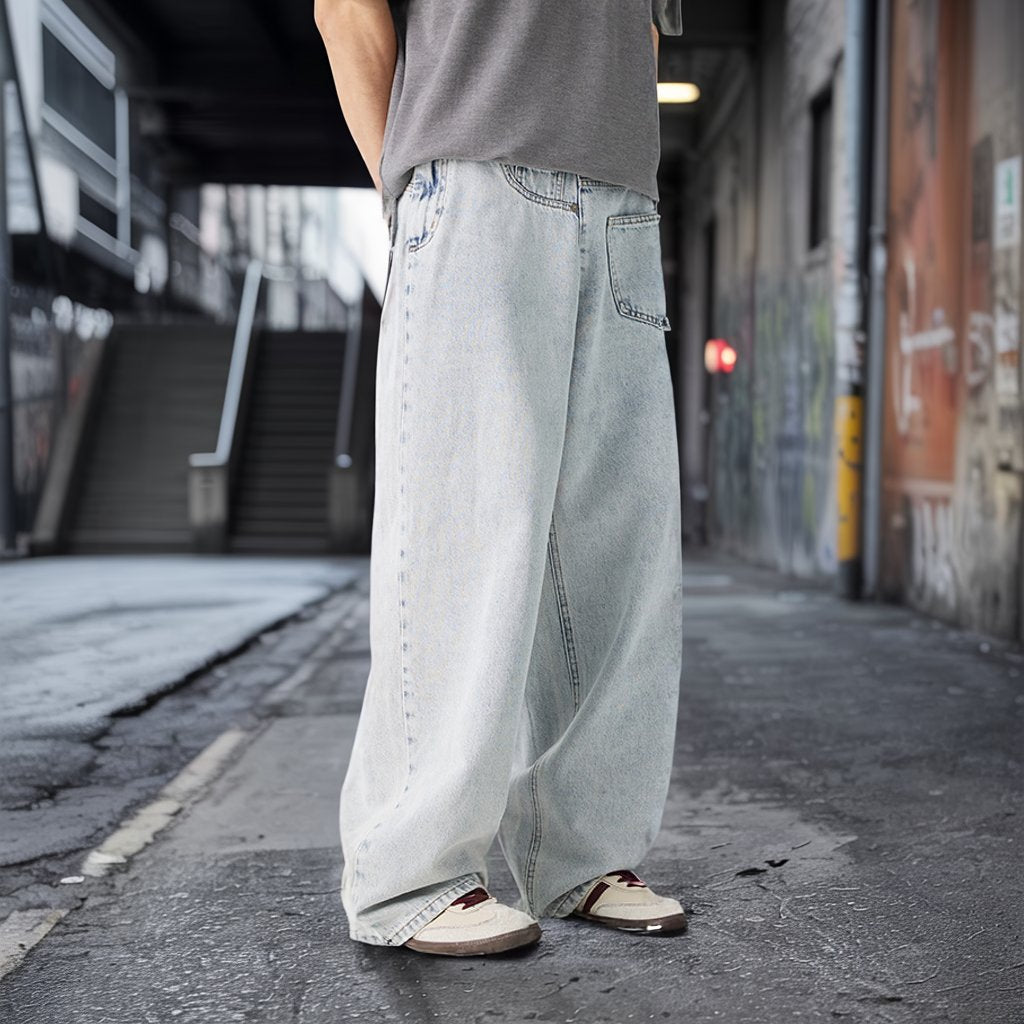 アシンメトリーサイドジップデニムパンツ U2363
