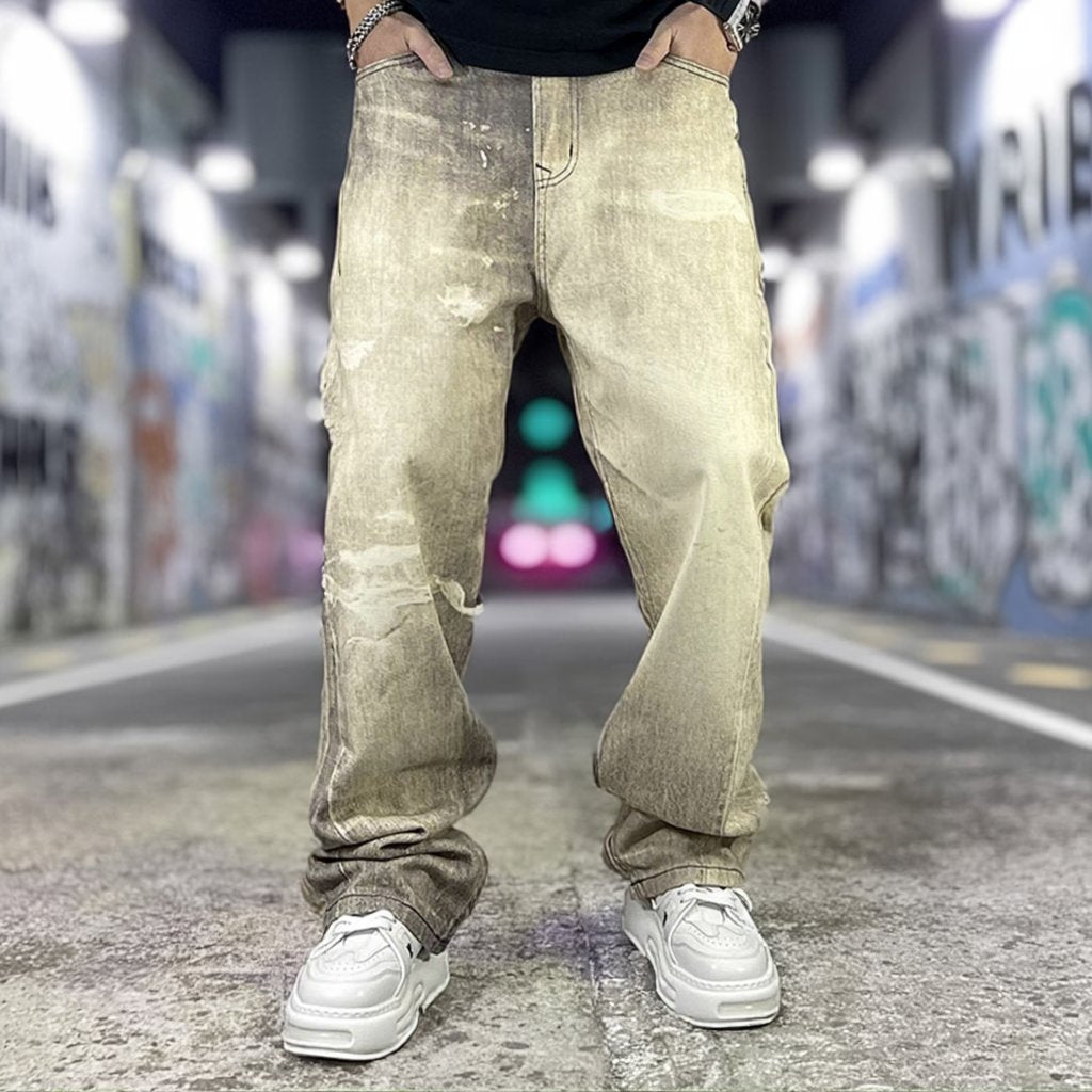 ブラストウォッシュルーズデニムパンツ U2513