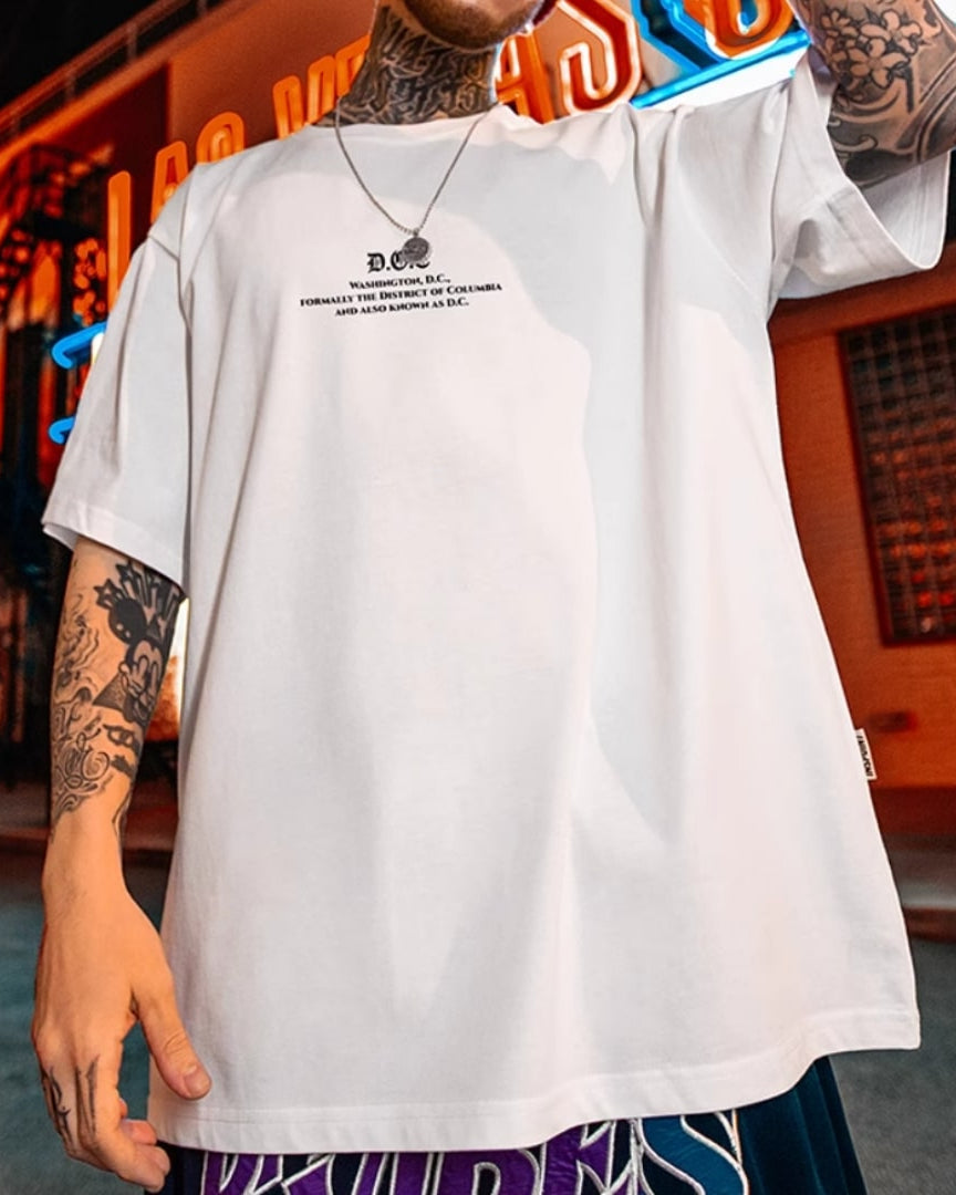 ストリートバックプリント半袖Tシャツ U1653