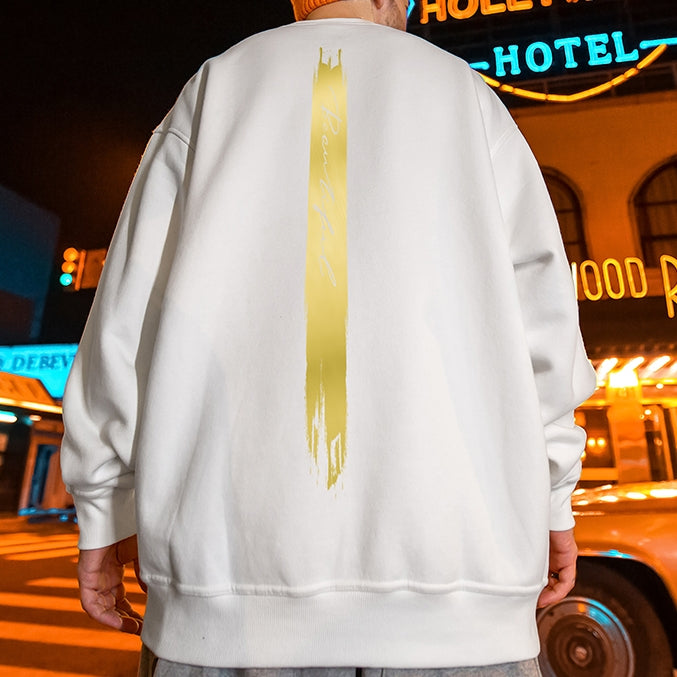 ヒップホップバックプリント長袖スウェット U1912