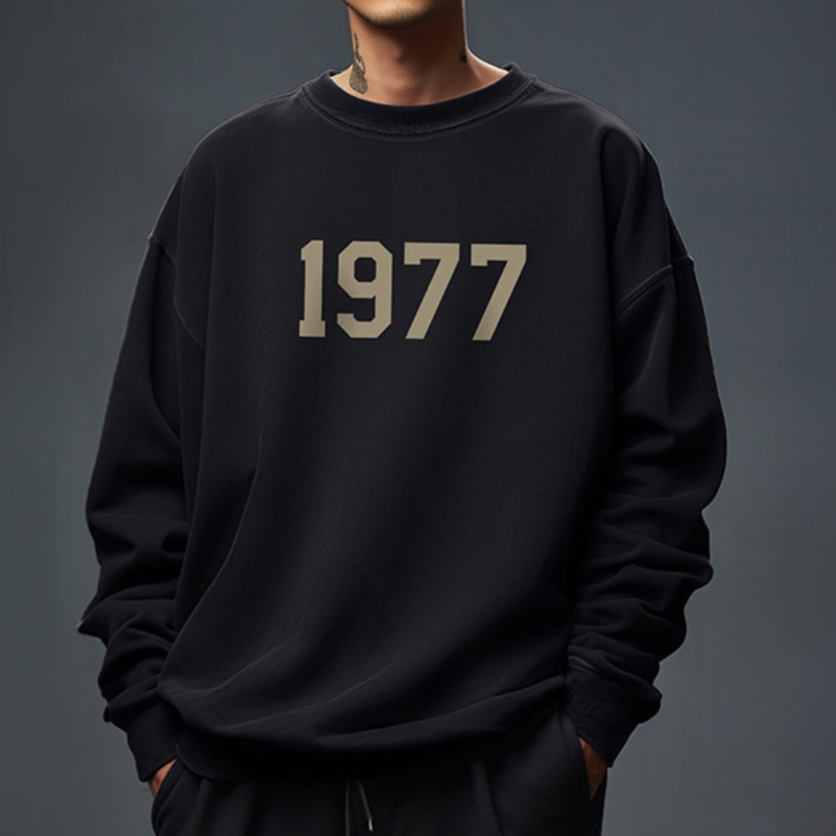 1977プリント長袖スウェット U1938