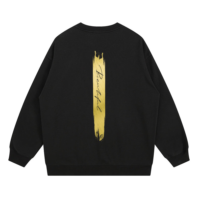 ヒップホップバックプリント長袖スウェット U1912