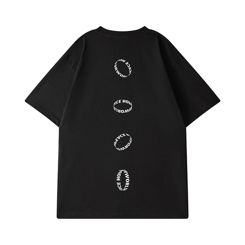 リングレタープリント半袖Tシャツ U1670