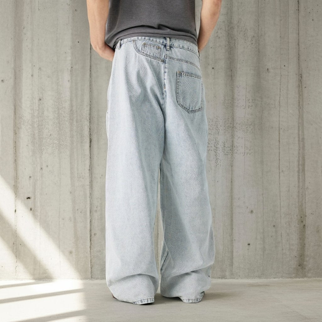 アシンメトリーサイドジップデニムパンツ U2363