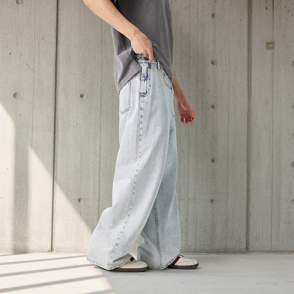 アシンメトリーサイドジップデニムパンツ U2363