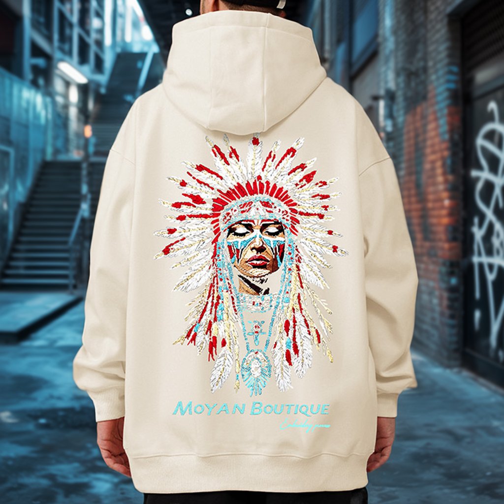 ボールドフェザーバックプリントパーカー U2387