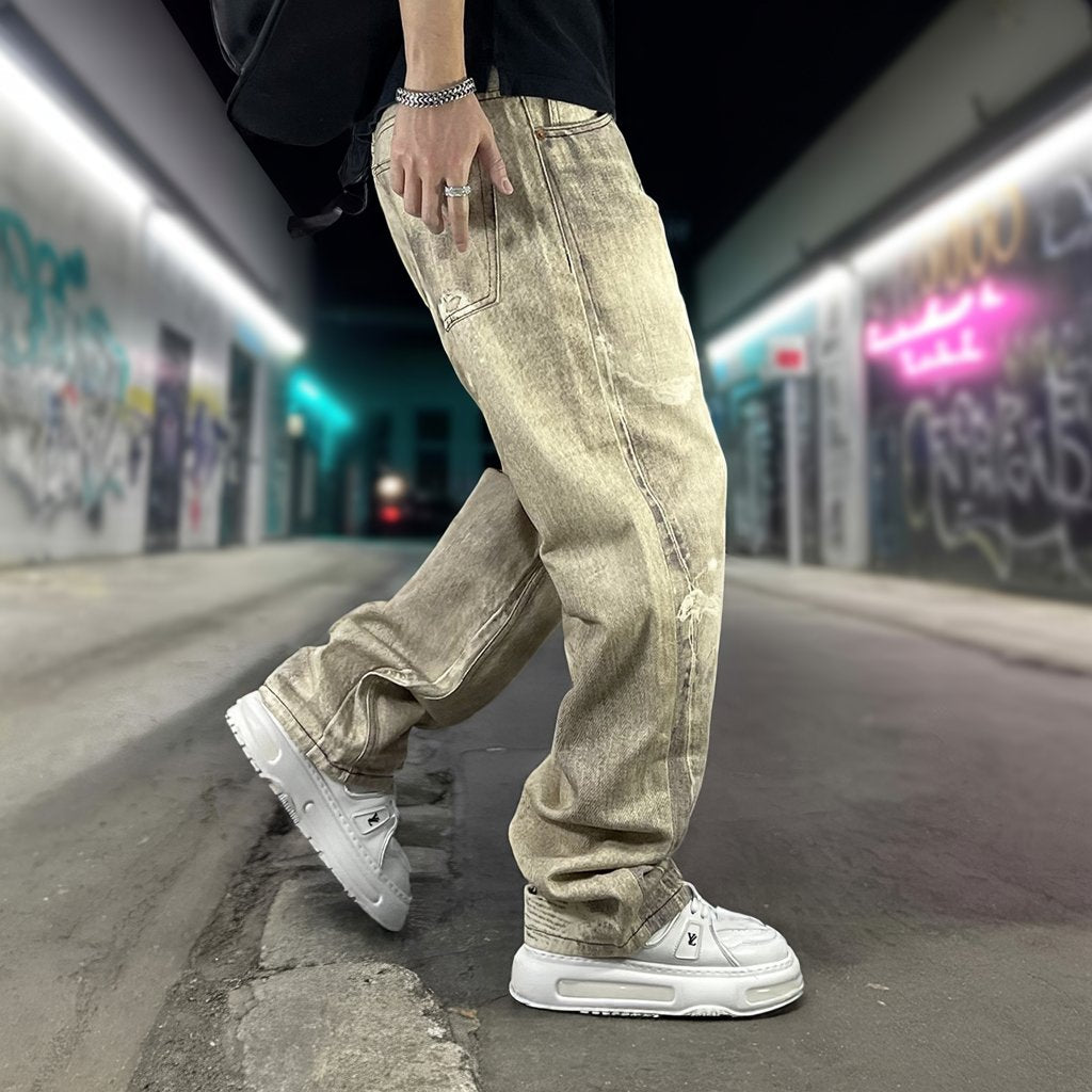 ブラストウォッシュルーズデニムパンツ U2513