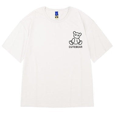 ベアプリントクルーネックTシャツ U2340