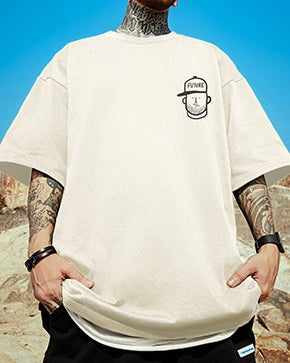 【OUTLET/即納】フューチャーキャップモチーフ半袖Tシャツ U2148