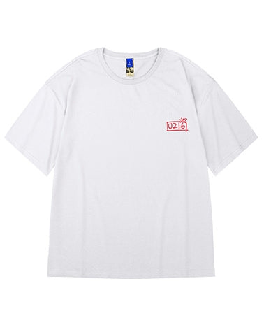 Bラインロゴバックプリント半袖Tシャツ U2211