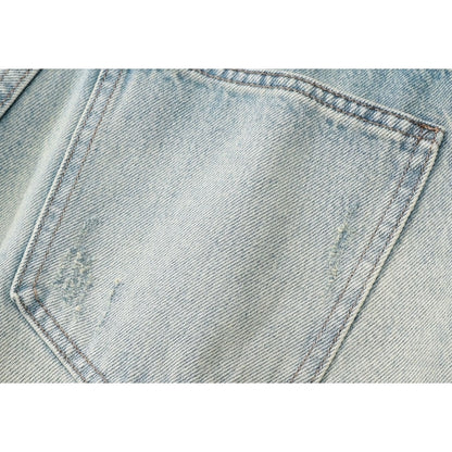 ウォッシュドダメージワイドデニムパンツ U2567