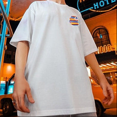 【OUTLET/即納】グラフィックバックプリントルーズ半袖Tシャツ U2488