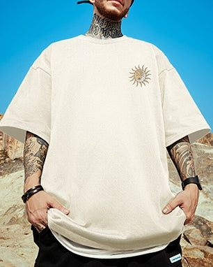 【OUTLET/即納】サイケデリックグラフィックメッセージ半袖Tシャツ U2117