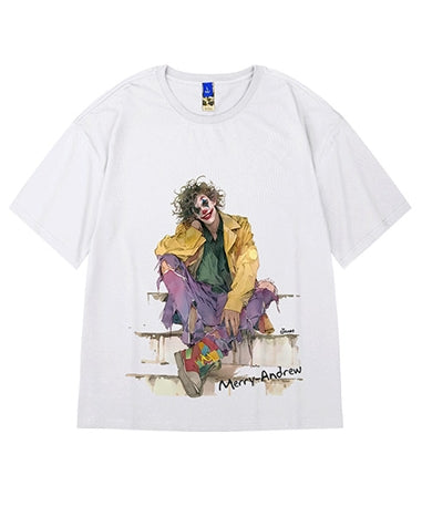 【OUTLET/即納】カラフルアートクラウン半袖Tシャツ U2215