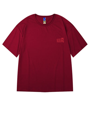 Bラインロゴバックプリント半袖Tシャツ U2211