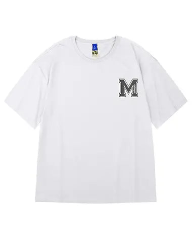 モノトーンスターアートプリント半袖Tシャツ U2255