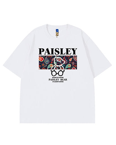 【OUTLET/即納】ペイズリーベアグラフィック半袖Tシャツ U2188