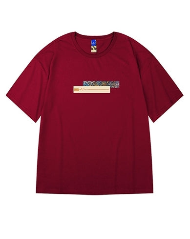 ラインアートデザイン半袖Tシャツ  U2201