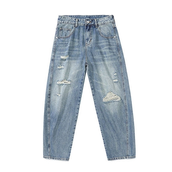 ウォッシュドダメージワイドデニムパンツ U2568