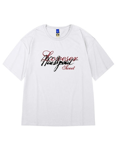 スクリプトロゴフロントプリント半袖Tシャツ U2116