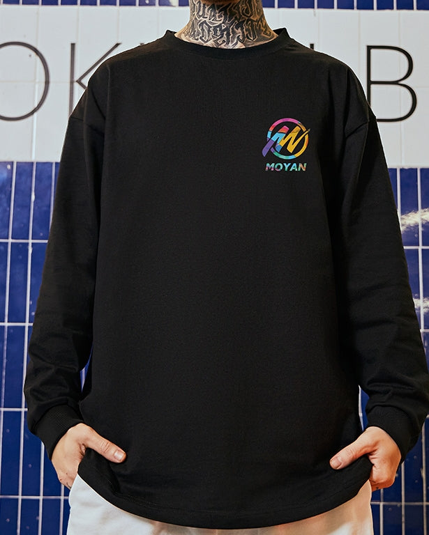 カラフルシンボルヒューマンモチーフ長袖Tシャツ U2366