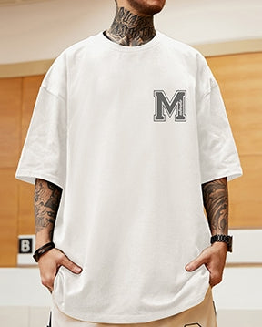 モノトーンスターアートプリント半袖Tシャツ U2255