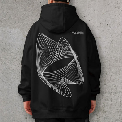 モーションラインアートプリントパーカー U2385