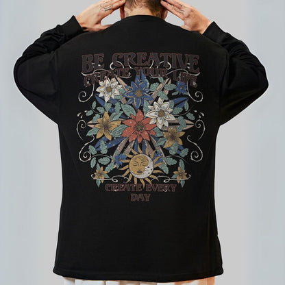 【OUTLET/即納】バックプリントクリエイティブ長袖Tシャツ U2267