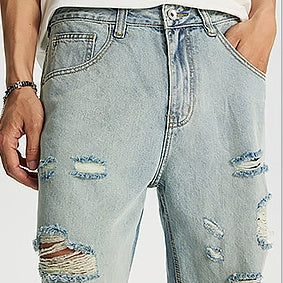 【OUTLET/即納】ライトクラッシュワイドデニムパンツ U2362