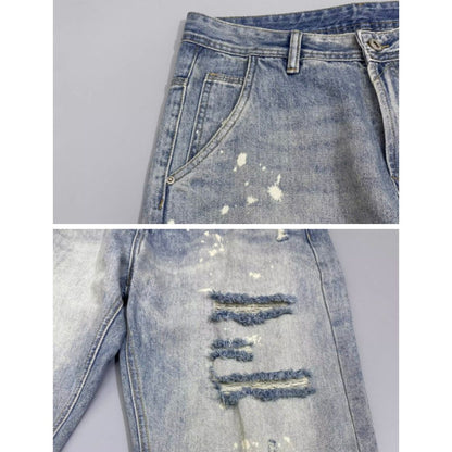 【OUTLET/即納】ダメージホールウォッシュドデニムジーンズ U1522