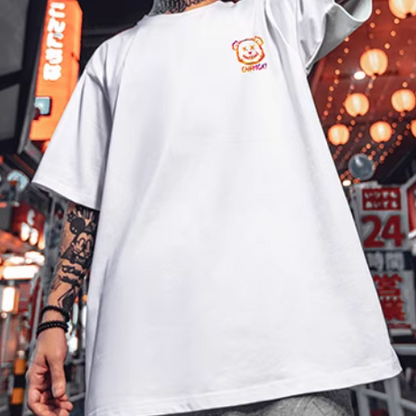 バックプリントペインティング半袖Tシャツ U1845