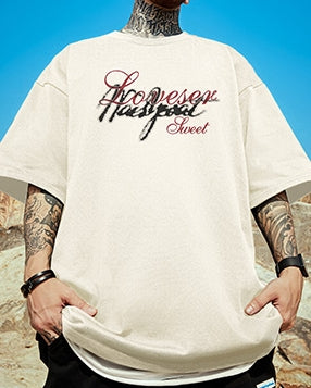 スクリプトロゴフロントプリント半袖Tシャツ U2116
