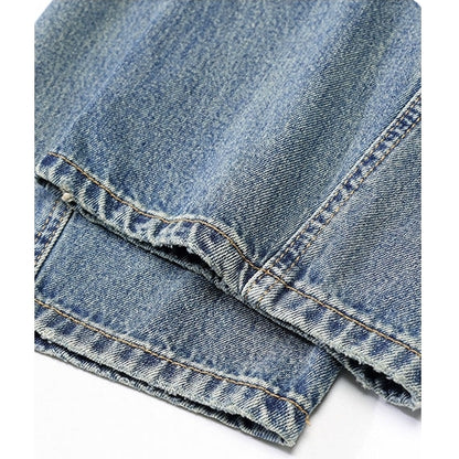 ウォッシュドダメージワイドデニムパンツ U2568