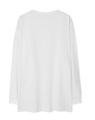 ジオメトリックベアポップグラフィック長袖Tシャツ U2367