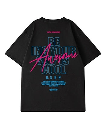 【OUTLET/即納】ダイナミックレターモチーフ半袖Tシャツ U2485