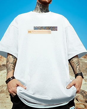 ラインアートデザイン半袖Tシャツ  U2201