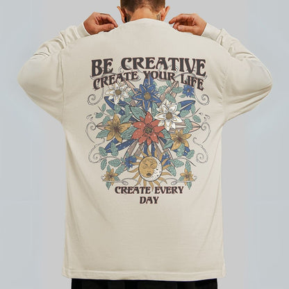 【OUTLET/即納】バックプリントクリエイティブ長袖Tシャツ U2267
