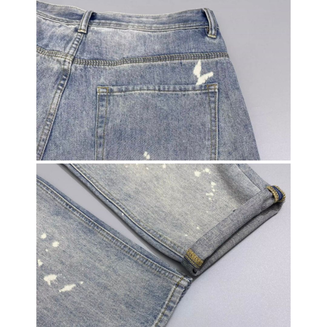 【OUTLET/即納】ダメージホールウォッシュドデニムジーンズ U1522