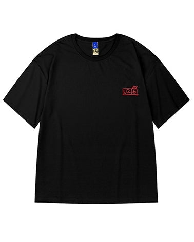 Bラインロゴバックプリント半袖Tシャツ U2211