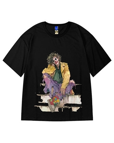 【OUTLET/即納】カラフルアートクラウン半袖Tシャツ U2215