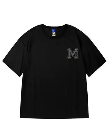 モノトーンスターアートプリント半袖Tシャツ U2255