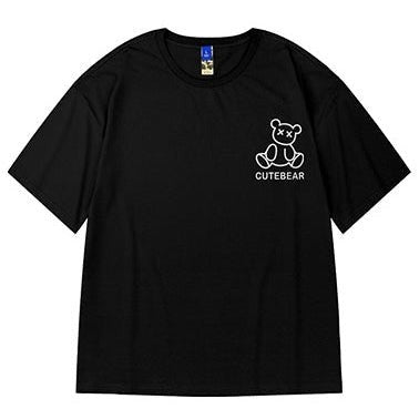 ベアプリントクルーネックTシャツ U2340